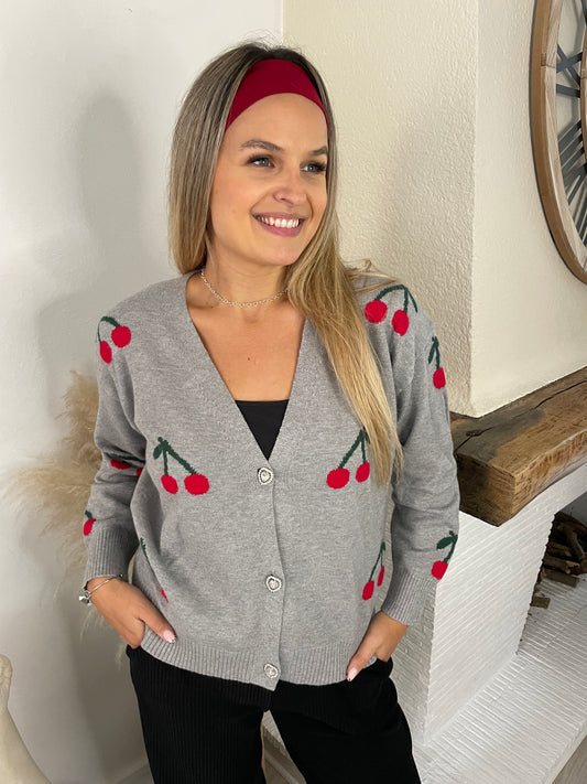 Gilet cherry gris