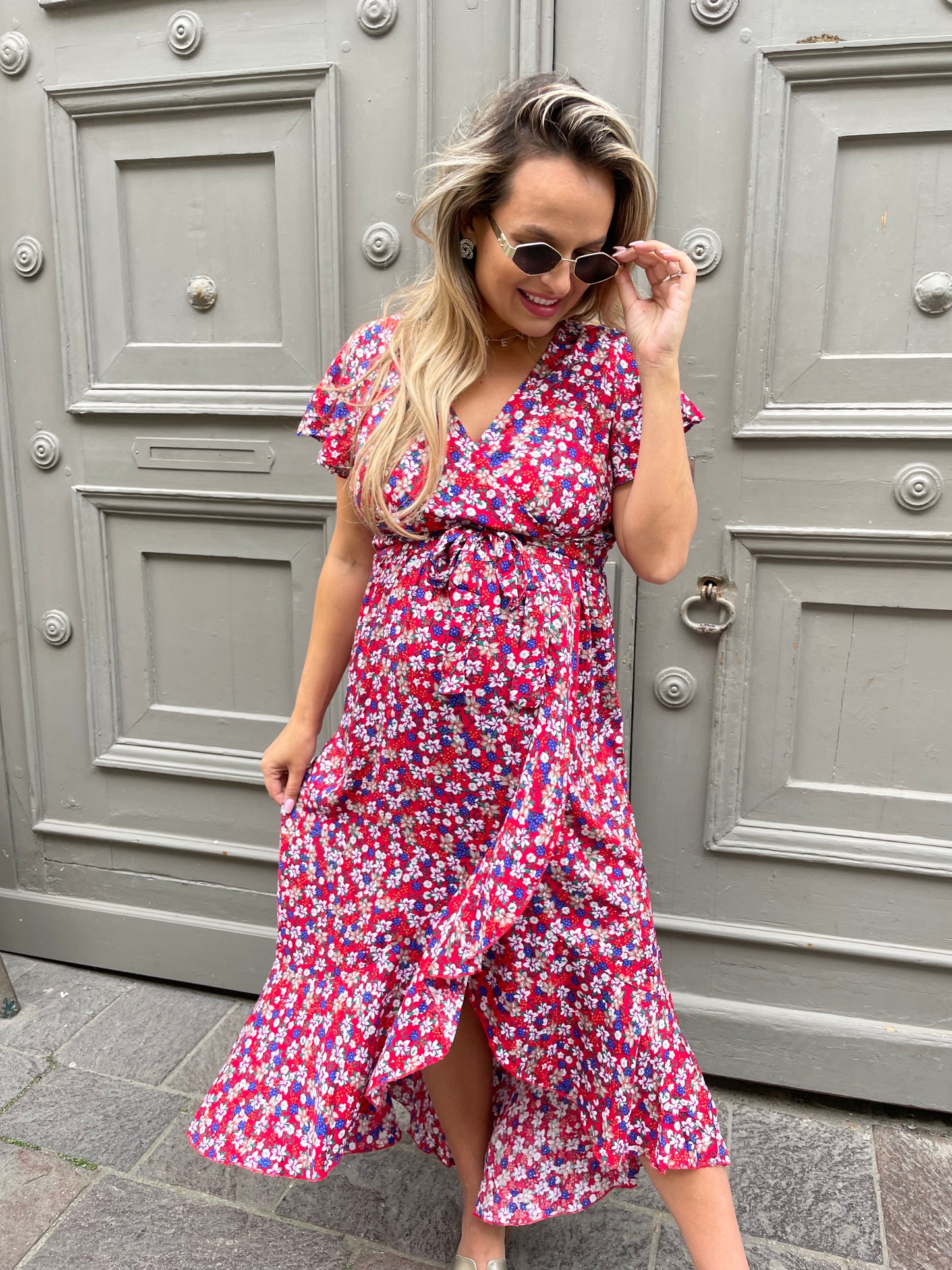 Robe Flowers rouge