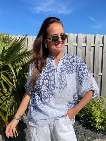 Chemise Leonie bleue et blanche