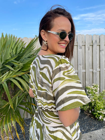 Robe flamingo verte