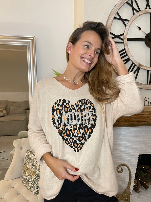 Pull J’adore beige