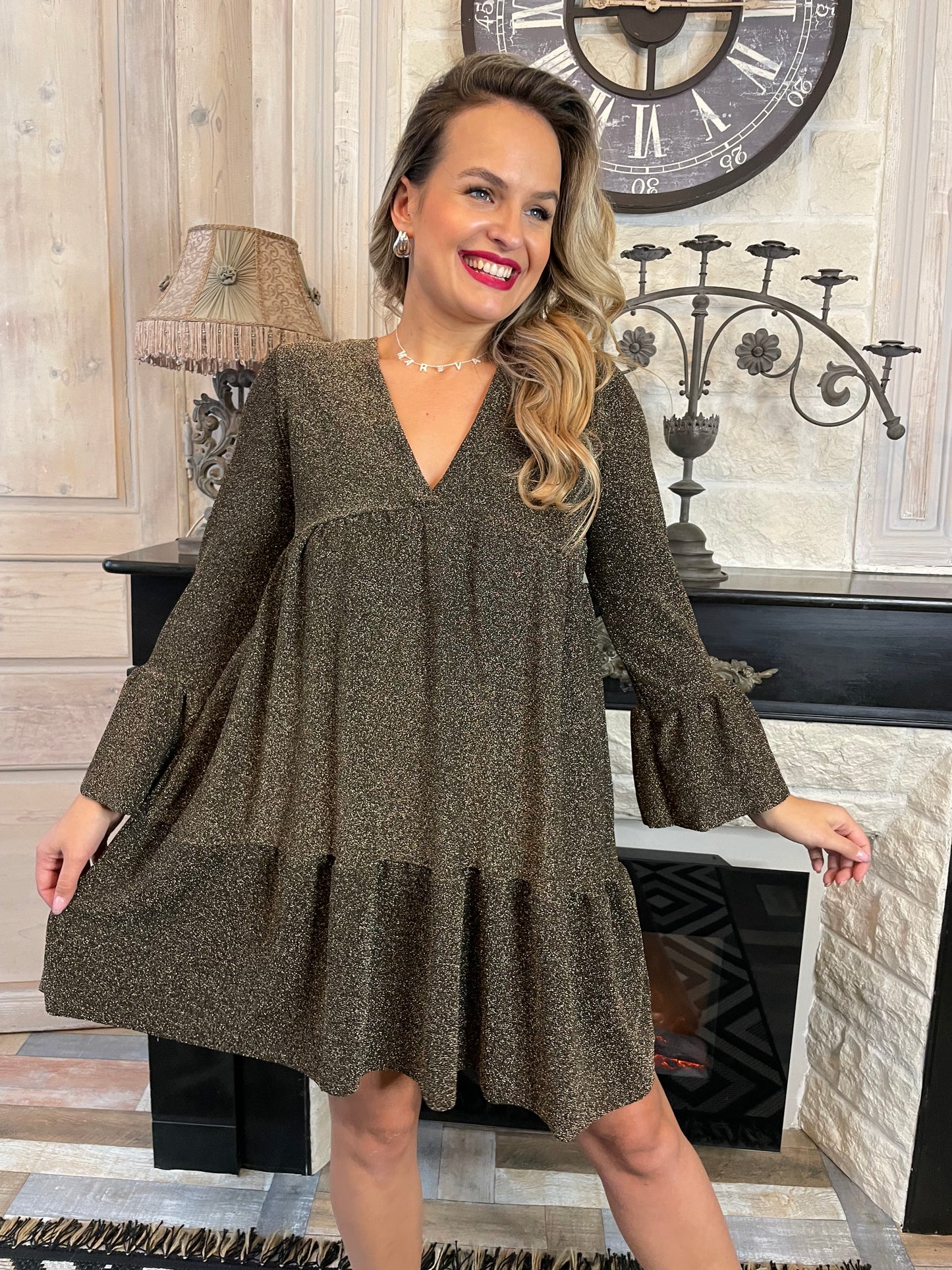 Robe Amour Pailletée dorée