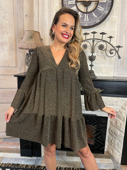 Robe Amour Pailletée dorée