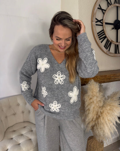 Pull Flora gris