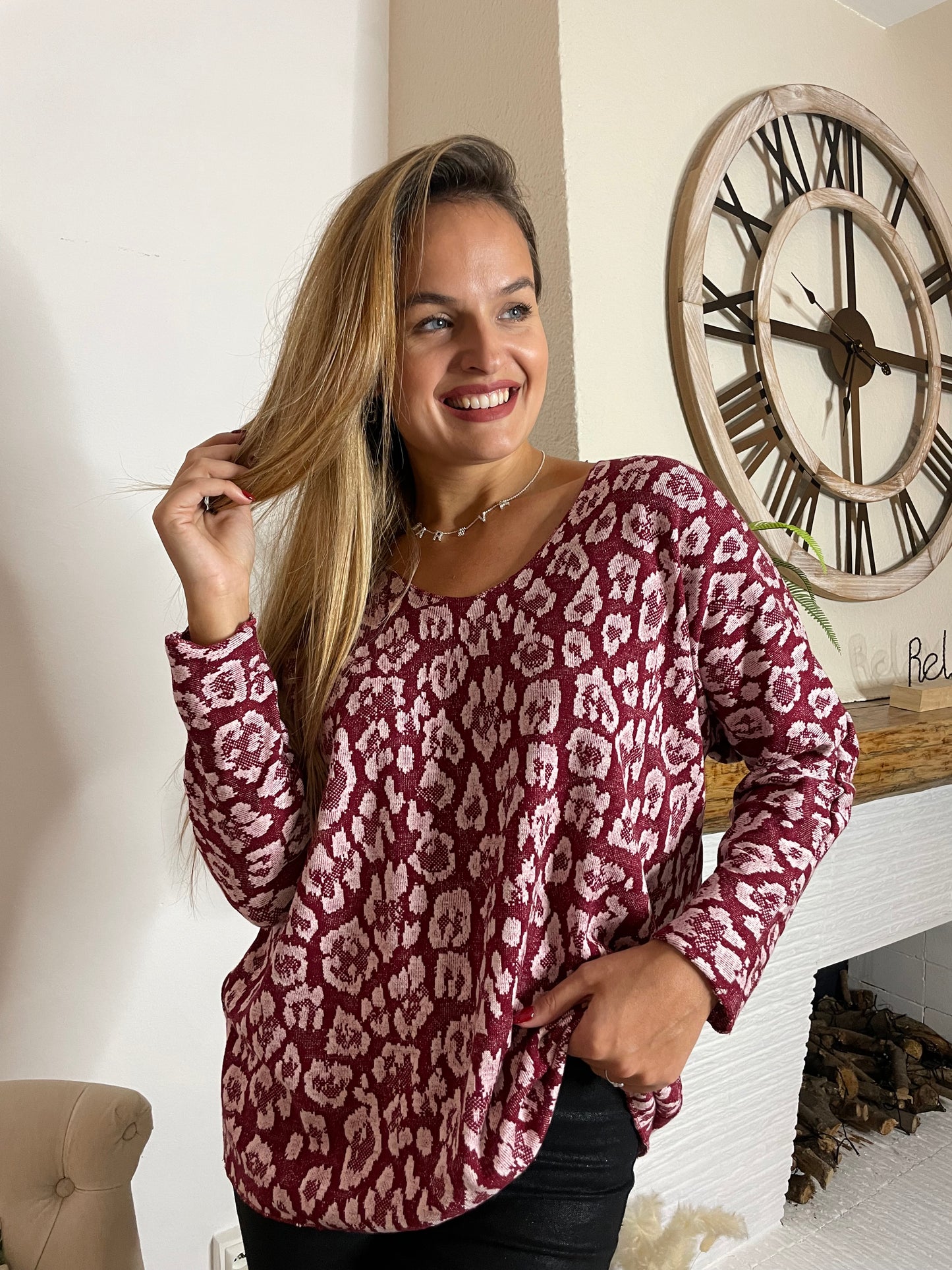 Pull Louise bordeaux