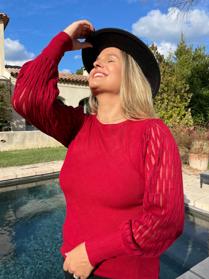 Pull Lise bordeaux