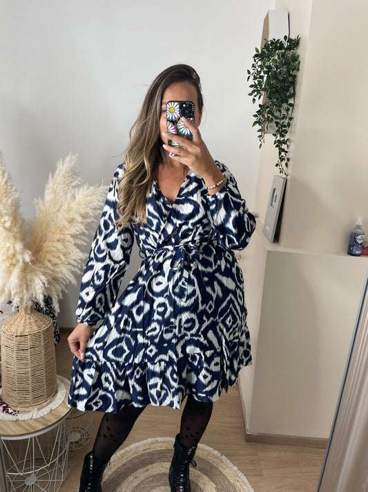 Robe Alice bleue/blanche