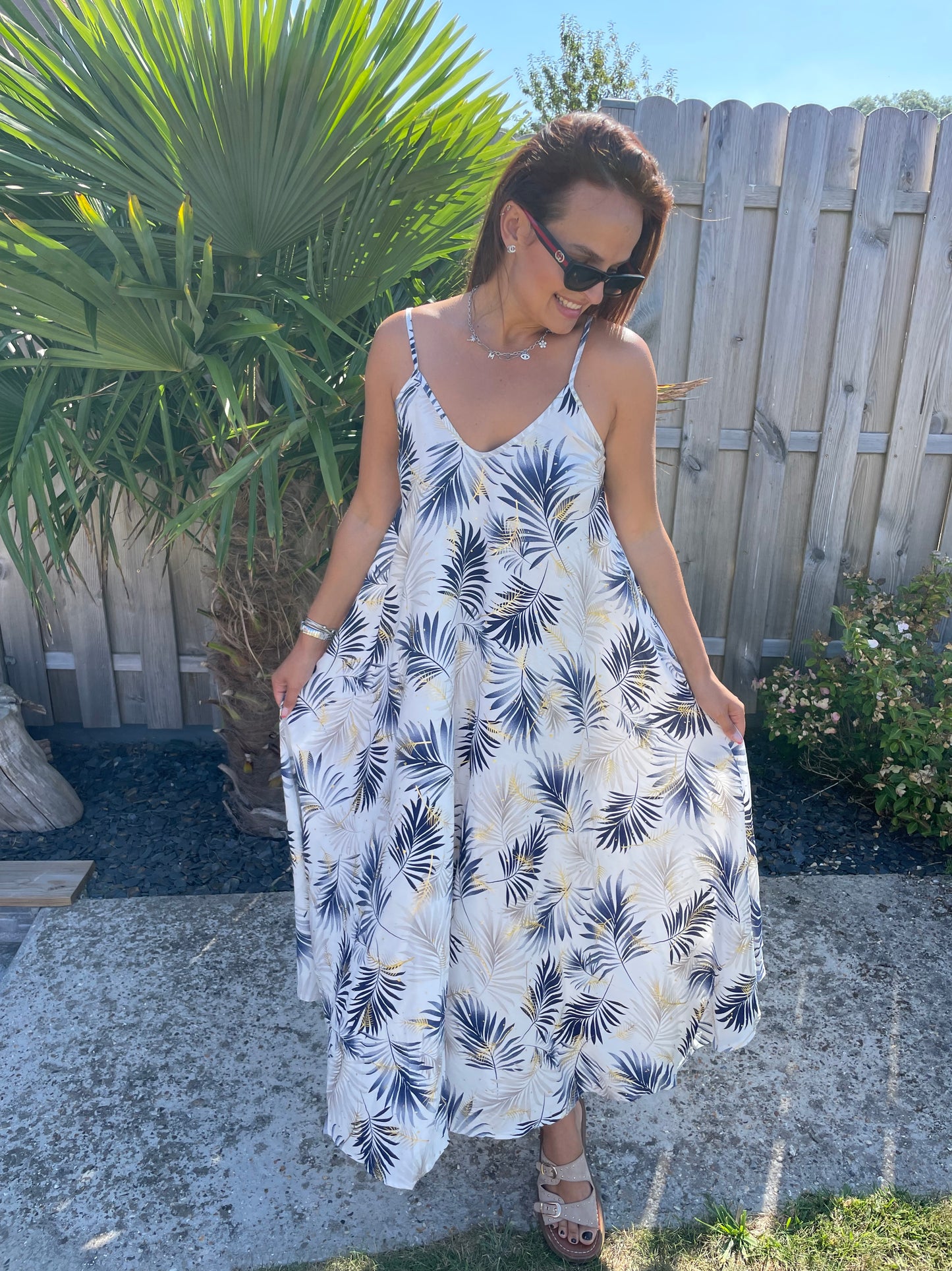Robe longue Loann bleue