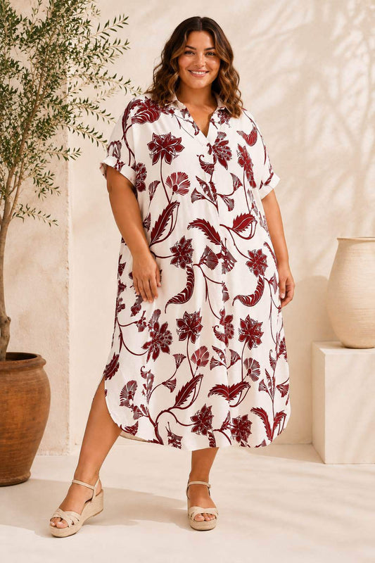 Robe Deborah rouge T.44 à 52