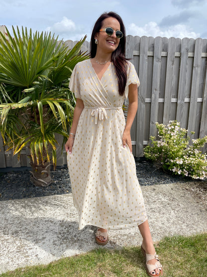 Robe longue Ulynn beige