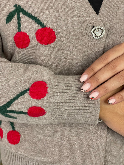 Gilet cherry taupe