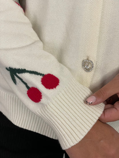 Gilet cherry crème