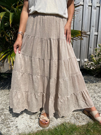 Jupe esmeralda beige