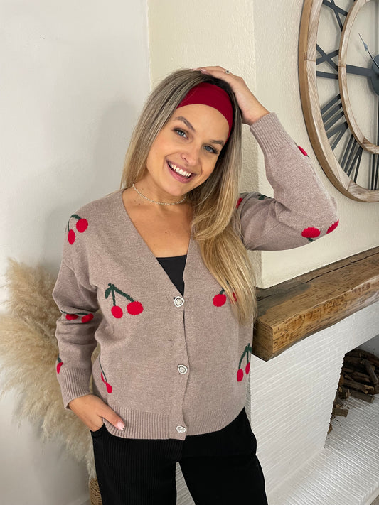 Gilet cherry taupe