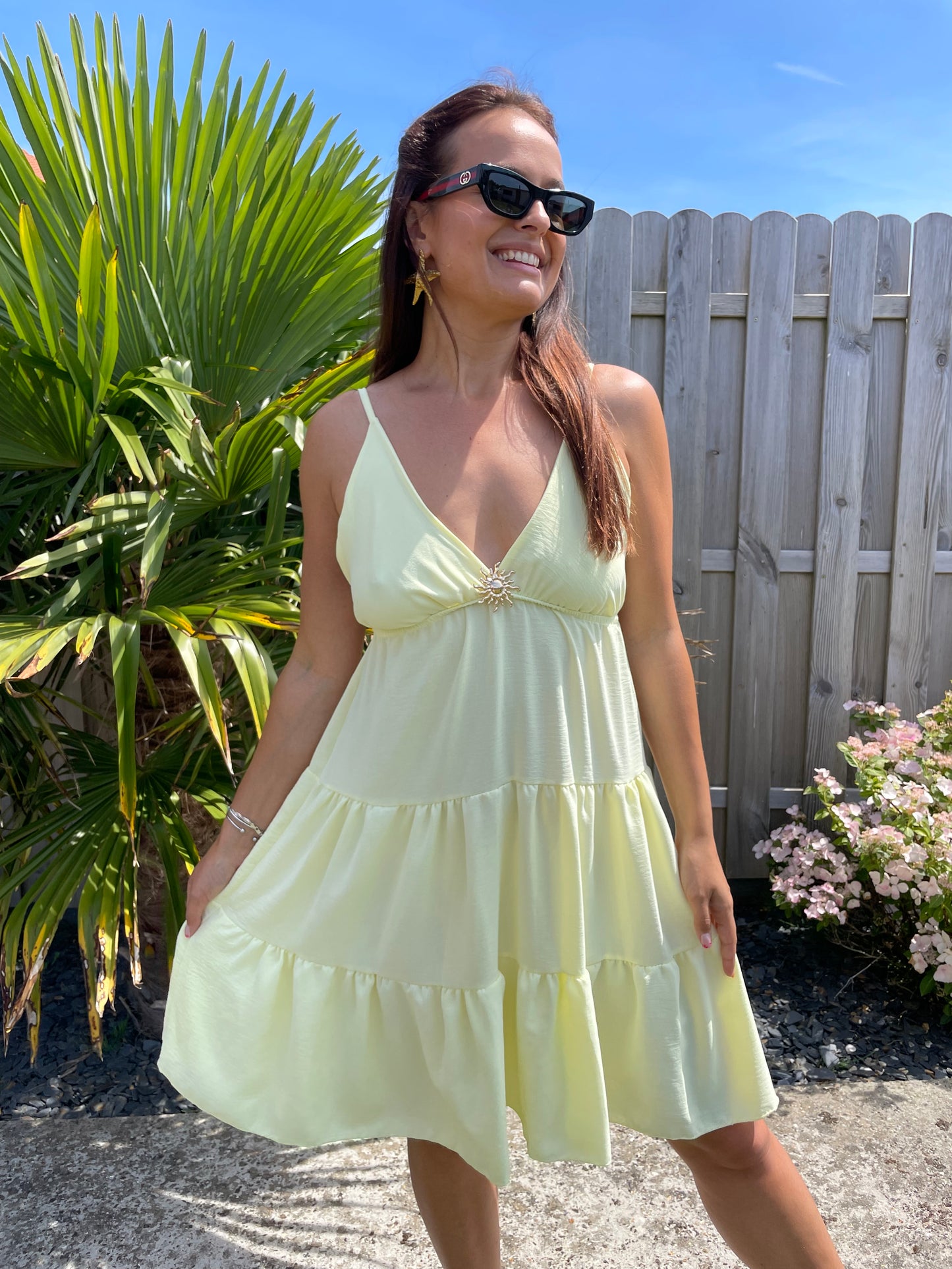 Robe Alma courte jaune