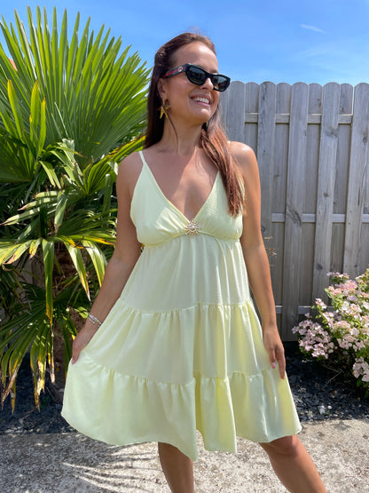 Robe Alma courte jaune