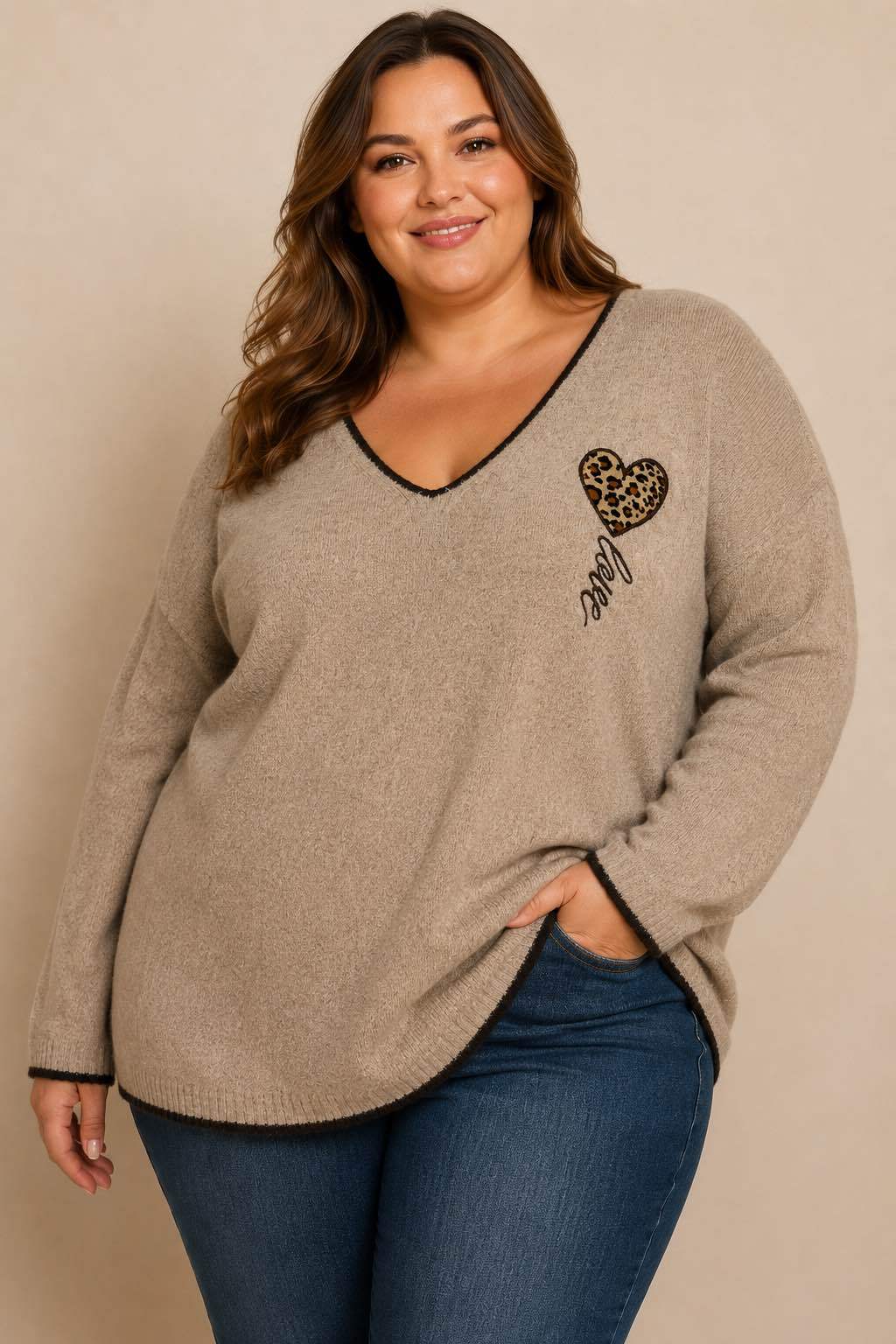 Pull léonia taupe