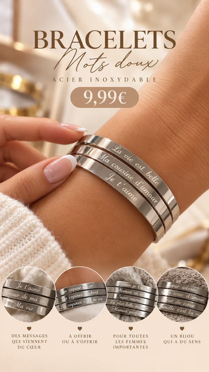 Bracelet message argent