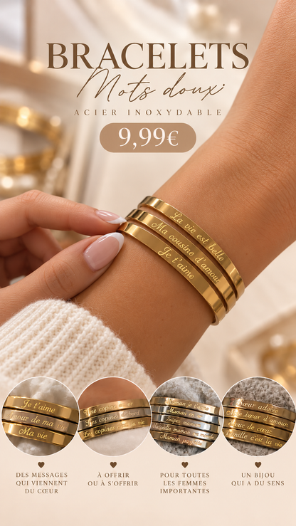 Bracelet message doré