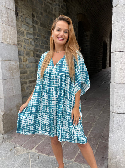 Robe tunique Elena bleue