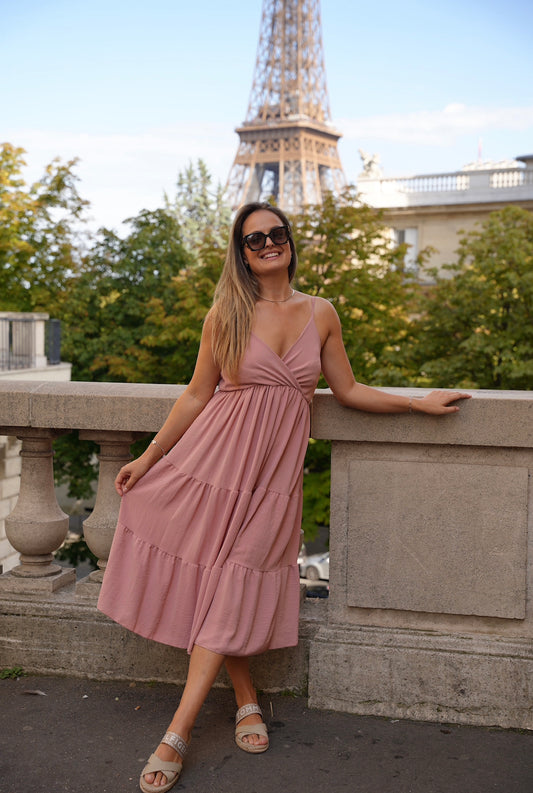 Robe Paola rose poudré