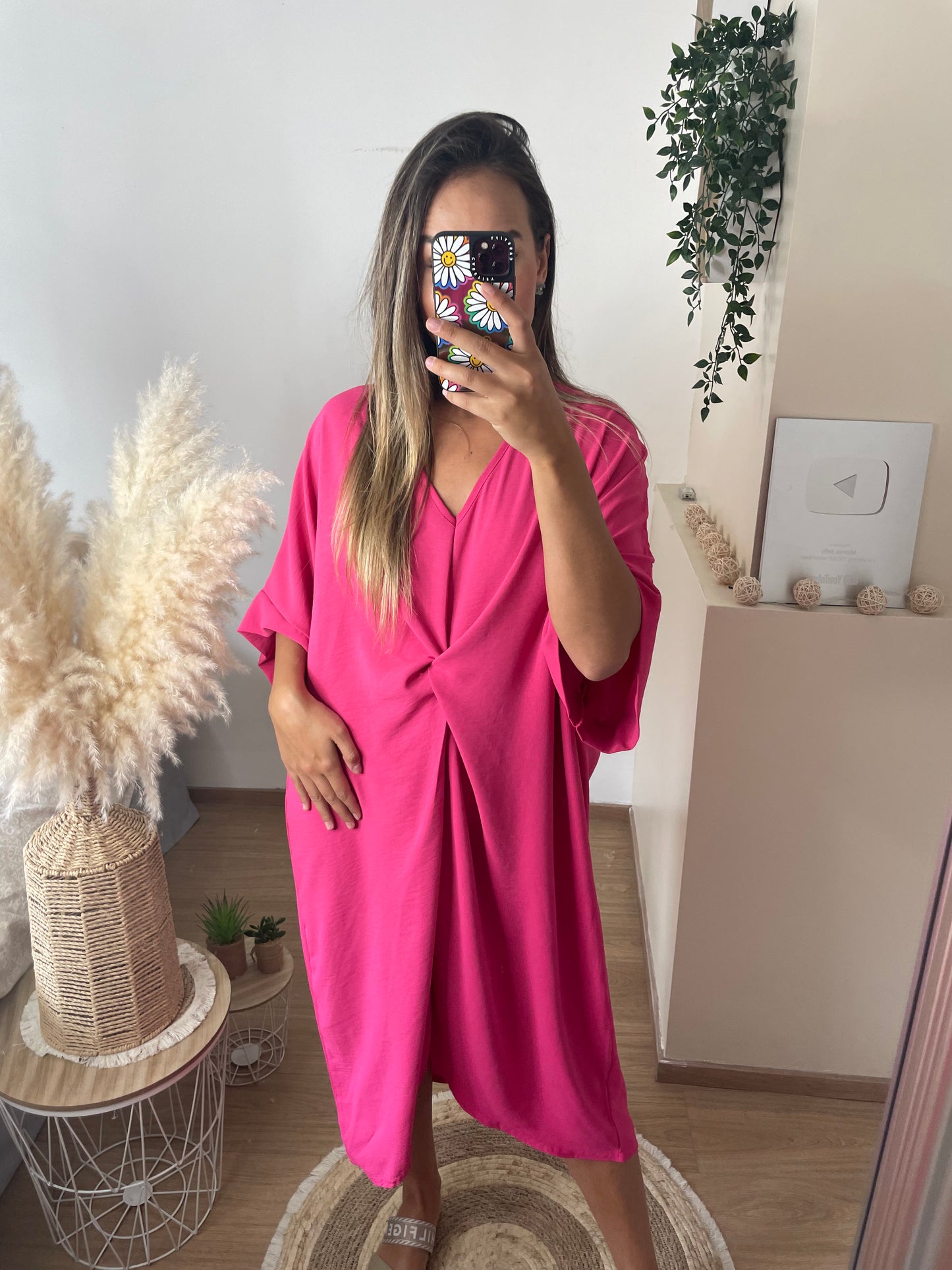 Robe ample rose fushia