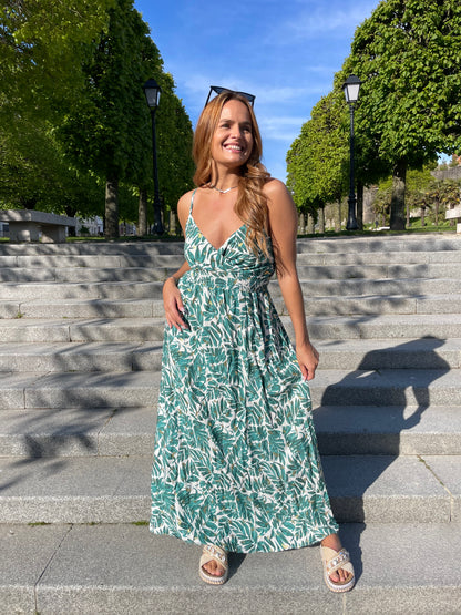 Robe longue Zoé verte