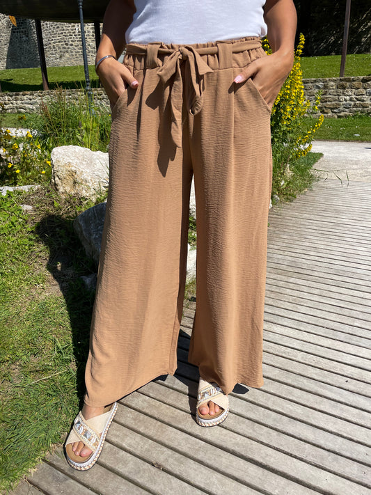 Pantalon uni beige