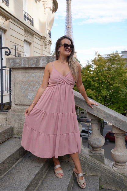 Robe Paola rose poudré