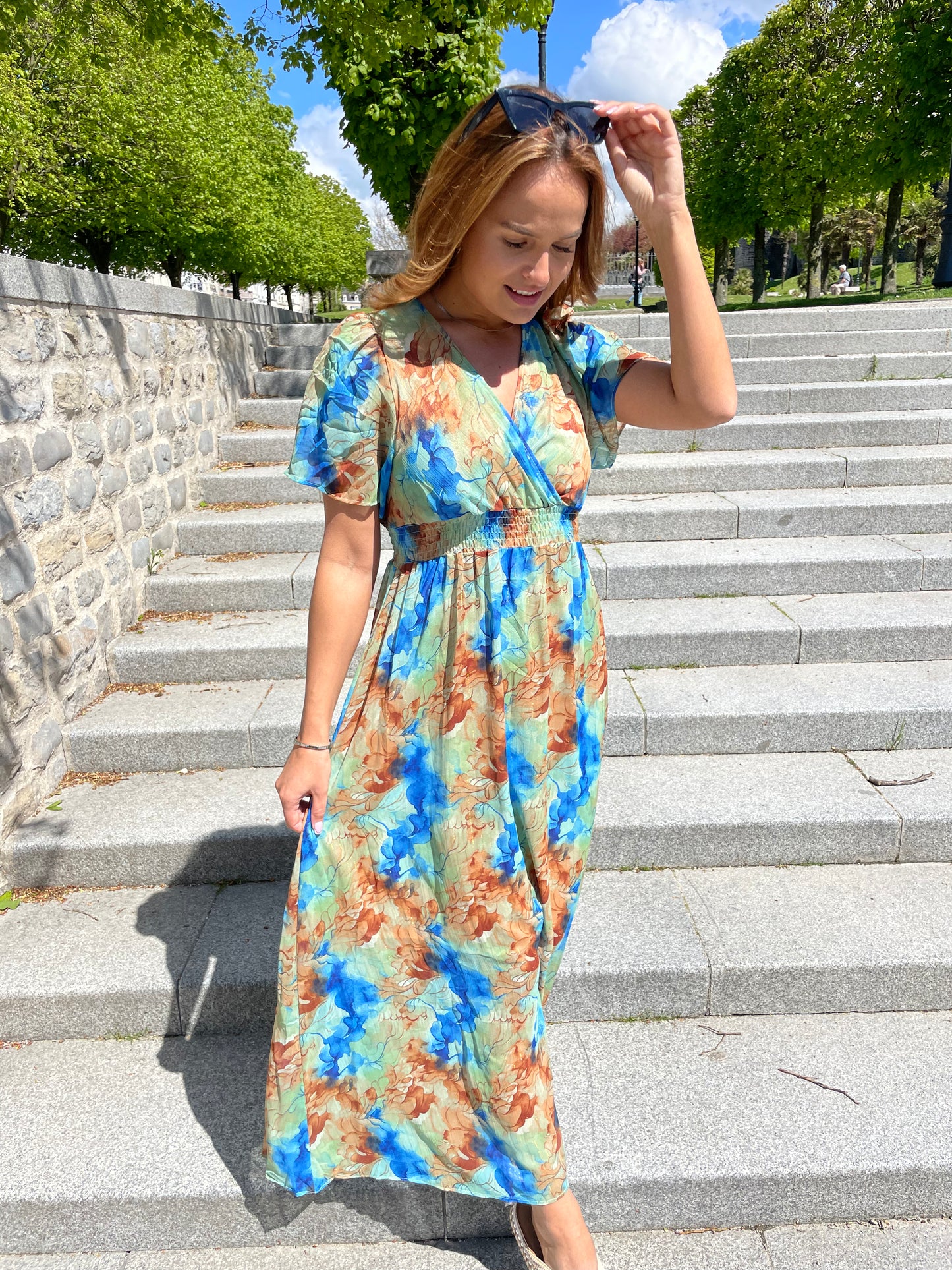 Rainbow Rbe Robe Rainbow marron/bleue – Mareva Collection