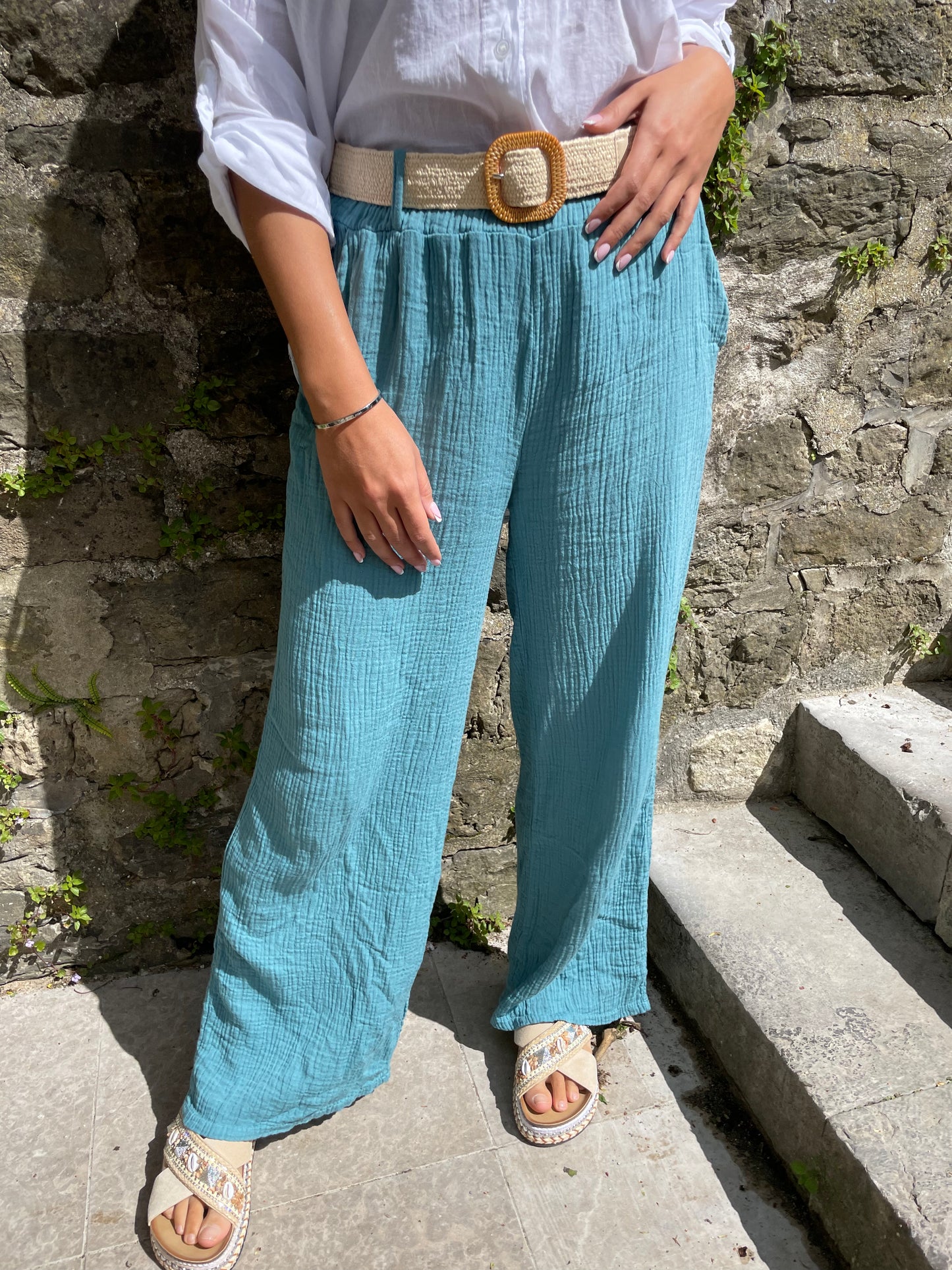 Pantalon Eva bleu canard