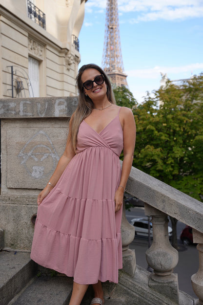 Robe Paola rose poudré