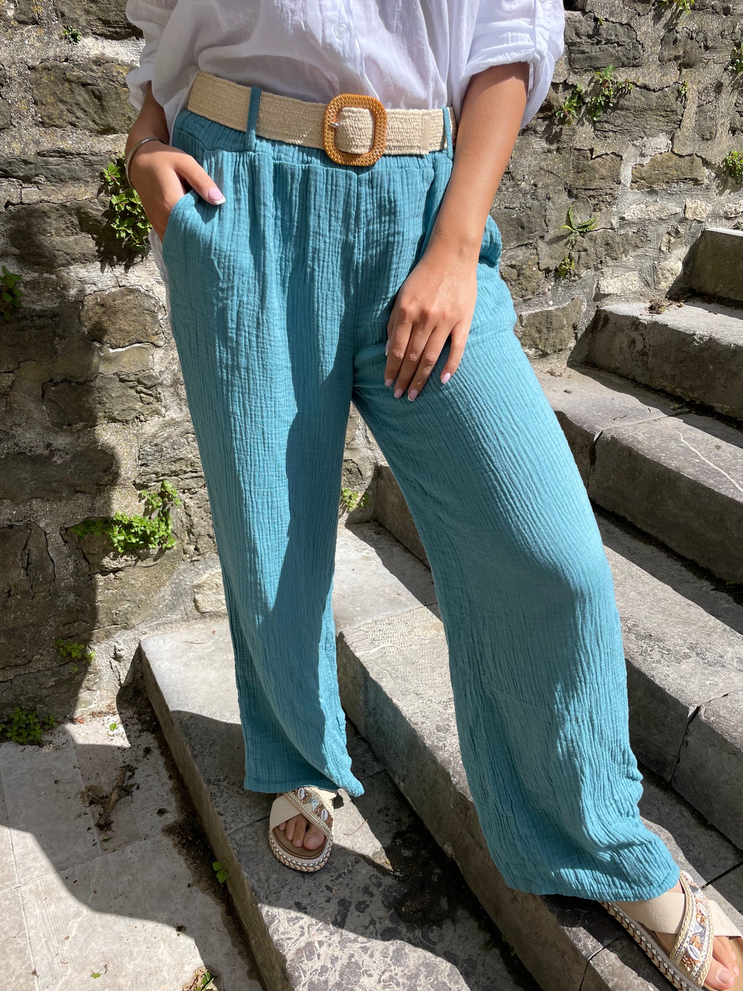 Pantalon Eva bleu canard