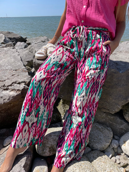 Pantalon Paint rose/vert