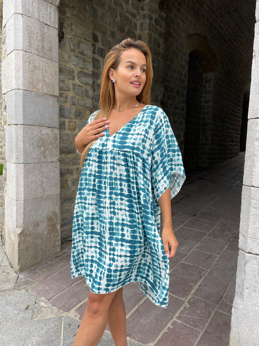 Robe tunique Elena bleue